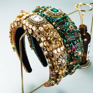 Headbands Luxury Baroque Style Full Headband Hair Accessories Women Thickened Sponge Embroidery Prom band Hoop 230202