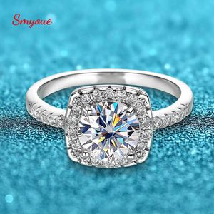 Solitaire Ring Smyoue 9mm 3ct D Color GRA Moissanite Engagement for Women Colorless Rond Cut Sparkling Bridel Set 925 Silver Platinum Y2302