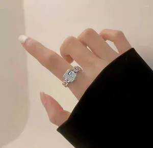 Cluster Ringe Einstellbare Bling Gürtelschnalle Frauen Persönlichkeit Abnehmbare Metall Weiche Kette Ring Luxus Statement Für Geschenke