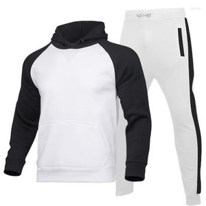 Treno masculino Men's Sport Hoodie Suit com Cashmere Solid Color