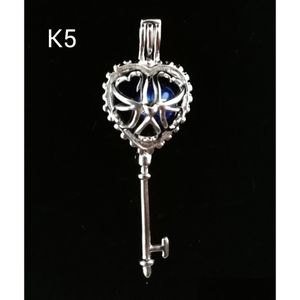 Pendanthalsband 10st 18K GP Love Wish Pearl Cross Cage Pendants Bead Hollow Lockets för smycken Making Charms 100st/Lot Drop Deli DHMR8