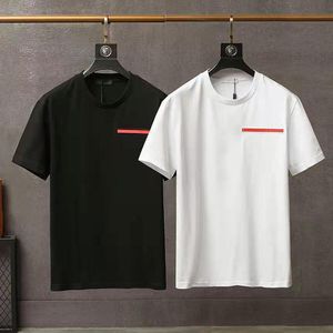 Luxury Casual mens prad T shirt New Wear designer Short sleeve 100% cotton high quality wholesale black and white size tshirt tee M 2XL