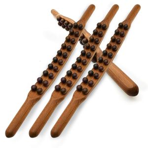 Other Massage Items 820 Beads Rolling Pin Universal Back Needle Massage Tendons Beech Wood Scraping Stick Point Treatment Guasha Relax Therapy Tool 230203