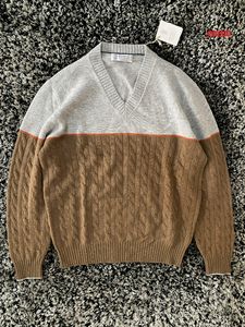 Männer Pullover Brunello Herbst Winter cucinelli V-Ausschnitt Farbpassend