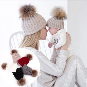 Беретс милые женщины, ребенок, ребенок теплый зимний вязаный шерстяной шапоч