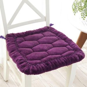 Pillow Minimalist Style Horseshoe-shaped Solid Color Autumn Winter Thickened Plush Sitting Pads Wood Chair Non-slip Mat