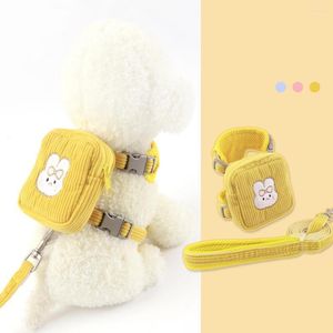 Dog Collars Embroidery Detachable Adjustable Good Toughness Cat Backpack Harness Leash Bag Pet Chest Vest Set Accessories