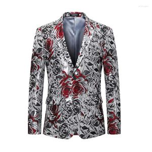 Ternos masculinos Imprimir traje de desempenho do baile 2023 Luxury 2 peças de jaqueta de casaco