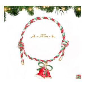 L￤nkkedja jularmband smycken g￥vor diy colorf jultomten claus bell tr￤d charm armband sl￤pp leverans ot1eg