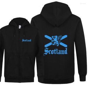 Męskie bluzy bluzy Omnitee Scottish Scotland Flag Men Casual polar Long Sleeve Autumn Kurtka zamek błyskawiczny BLES22