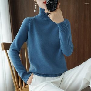 Kadın Sweaters Sweater kış düz renkli kaşmir kadın yüksek boyun örgü iç kadınlar kısa dip net kırmızı all-maç