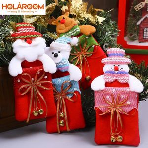 Juldekorationer 1 PC presentpåsar Merry Santa Snowman Deer Party Xmas Matsal Heminredning