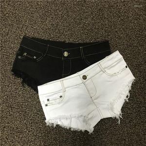 Kvinnors shorts kvinnor europeisk sexig mode låg midja ultra kort dansklubbprestanda jeans tofs triangel plus size sml