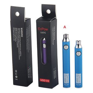 2pcs E-Cigarette Başlangıç ​​Kiti Evod UGO V3 900mAH Pil Vape Kalem Evaporatörü ECIG 510 İplikli Evrensel Karbüratör Atomizer için USB Şarj Cihazı