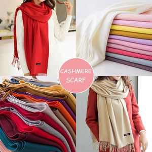 Lenços unissex espessos de inverno quente de alta qualidade feminino lenço de caxemira femme pashmina kerchief lã roubando xales longos