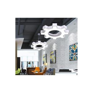 L￢mpadas pendentes de estilo industrial lustre lustre led de engrenagem criativa lumin