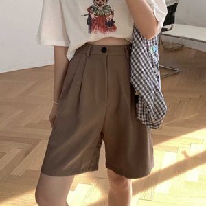 Shorts femininos xpqbb plus size 4xl High Wist office Women 2022 Summe Button Up Loose Woman, estilo coreano Ladies Ladies Y2302