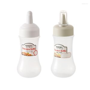 Storage Bottles 594C 350ML Sauce Squeeze Bottle 5 Hole Plastic Ketchup Honey Dispenser Container Kitchen Condiment Oil