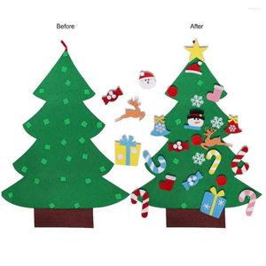 Juldekorationer 3D DIY Filt Tree Year Gifts Kids Toys Artificial Wall Hanging Ornament Decoration For Home