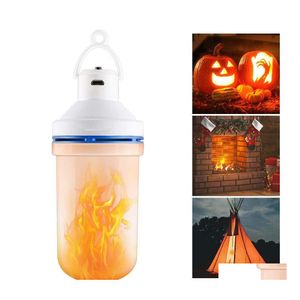 Led Bulbs 108 Flame Lamp Flickering Effect Fire Bb Usb Charging Emergency Light Outdoor Cam Portable For Halloween Party Drop Delive Dhmsv