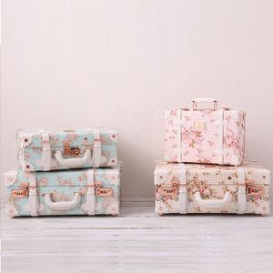 Duffel Bags Luxury Handmade Travel Bagage With Cosmetic Bag Fashion Blue Rolling Girls Makeup Women Trolley Suitcase 230203
