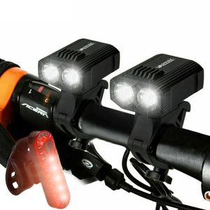 Luci Faro anteriore per bici impermeabile Lampada per bicicletta ricaricabile USB con mini fanale posteriore per ciclismo a LED di sicurezza 0202