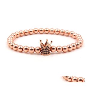 Charm Armband CZ Zircon Cubic Micro Pave Rame Armband Pseira Feminina Copper Bead Luckyhat Drop Leverans smycken DHLM1