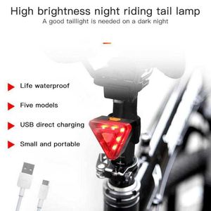 s LED Bicycle Tail USB Rechargeable Mountain Bike Night Riding Safety Warning Rear Light Flashing Lamp MTB Accessories 0202