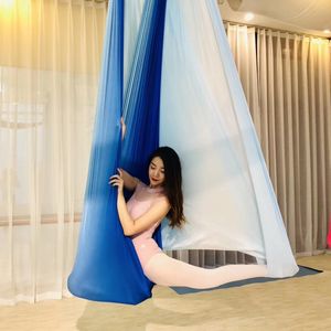 Resistance Bands AntiGravity Multicolour Yoga hammock Flying Swing 5m fabrics Belts For the yoga Exercise Air Bed Trapeze studio 230203