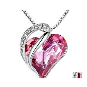 H￤nge halsband Ocean Heart Necklace 12 Birthstone Rhinestone Crystal Zircon for Women Girl Party Wedding Jewelry Drop Delivery Pen OT3SG