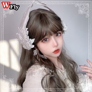 Fermagli per capelli Barrettes Gothic Lolita Angelo demone ali tornante Copricapo harajuku donne ragazze cosplay Ricamo Clip di piume Accessori 230202