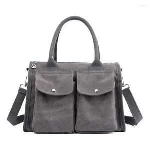 Duffel Bags Canvas de alta qualidade Mulheres Bolsa de viagens de viagem Bolsa de fim de semana portátil Bag T675