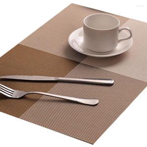 Tapetes de mesa tapete de isolamento de calor para proteger o suprimento de jantar de cozinha teced pvc retângulo placemat não deslizamento à prova d'água