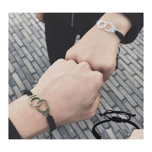 Link Chain Selling Handcuff Charm Bracelet Adjustable Vintage Handmade Mens Bracelets Couple For Women Men Drop Delivery Jewelry Otqjm