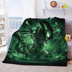 Decken, Aliens-Film, weiche Überwurfdecke, Weltraum-Monster, bedruckt, Tagesdecke, Sofa-Couch-Bezüge, Reisen, Camping, Kinder, Erwachsene, Geschenk