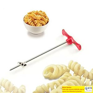 Utensili per frutta e verdura Affettatrice manuale a vite a spirale Filo per patate Carote Cetrioli Verdure Macchina per intaglio con coltello a spirale