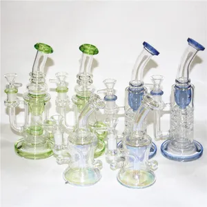 Hookah Glass Bong Recycler Dab Oil Rig Glass Water Rura Magle szklana z 14 mm miska kwarcowa banger narzędzie