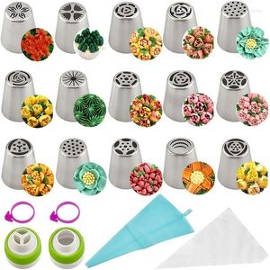 Ferramentas de panificação 30pcs bocais de tubulação sacos de pastelaria de cabos de silicone Acessórios para decoração de bolo e forros de cupcakes de panificação