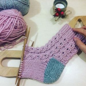 Nähutensilien Werkzeuge Stücke Holzsocke für DIY Weihnachtsgeschenke Stricken Griff Zuhause Weben Garn Handwerk Haushalt Muster WerkzeugeNähen NähenS