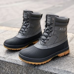 Safety Shoes Plus Size 47 Outdoor Men Boots Winter Snow Boots for Men Training Work Boots Waterproof Slip-Resistant Keep Warm Winter Shoes 230203