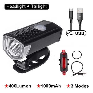 s Headlight Taillight Bicycle Front Back Rear Light USB Rechargeable Waterproof Lamp Lantern Bike Accessories 0202