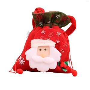 Juldekorationer dockor Väskor Candy Festly DrawString Gift Holders Santa Bulk Children's Filler Container Organizer 5G