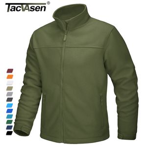 Giacche da uomo TACVASEN Inverno Pile antivento Full Zip Giacca militare tattica militare da uomo Multi-tasche Cappotti da lavoro Giacca a vento da escursionismo 230203