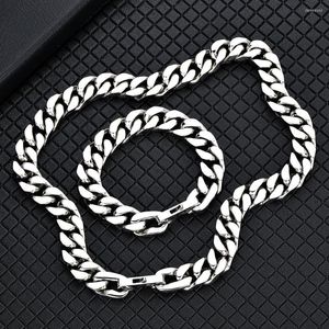 Chains 2023 Trend Jewelry Fashion Hip Hop Stainless Steel Cuban Necklace Ins Niche Titanium Bracelet Men's Suit