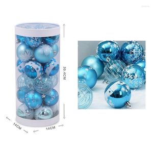 Dekoracje świąteczne XD-24PCS 6CM Błękitne kulki rysunkowe drzewo wiszące kulki ozdoby do przyjęcia na przyjęcia Deco