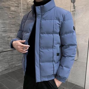 Mäns ner M - 4XL 2023 Autumn Winter Men Thermal Solid Color Jacket Outwear Casual Quilted Windbreaker Warm Slim Coat High Quality