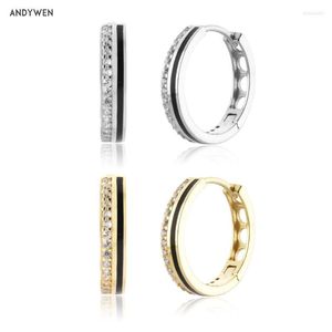 Hoopörhängen Huggie 925 Sterling Silver Gold Emamel Black Zircon Hoops Earring Piercing Clips Pendiente Luxury Jewelry 2023 Wedding Hoop