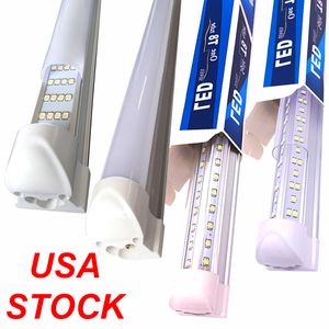 Integrateds T8 Fluorescent Lamp 4Ft 5Ft 6Ft 8Ft 8 Feet LED Tube Light V Shape Lights Fixtures 144W 4 Rows AC85-277V Ultra Bright Cold White Shop Lights Crestech168