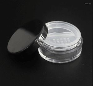 Bottiglie di stoccaggio 50 pezzi 10 G Cartuccia in plastica per polvere sfusa Setaccio facendo clic su Setaccio Jar Contenitori cosmetici Mini bottiglia