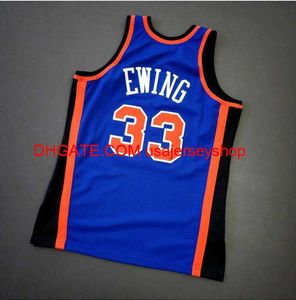 Homens para jovens personalizados Vintage Patrick Ewing Mitchell Ness 96 97 Jersey de basquete universit￡rio Size S-4xl 5xl ou personalizado qualquer nome ou n￺mero Jersey